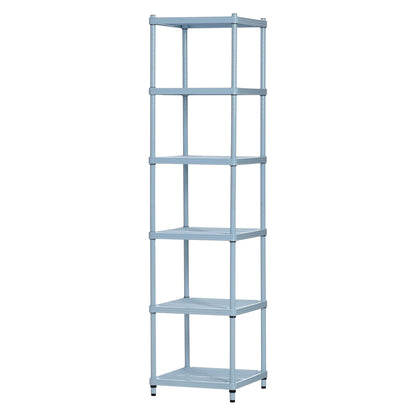 Design Ideas MeshWorks 6 Tier Tower Metal Storage Shelving Unit Rack, Sky Blue