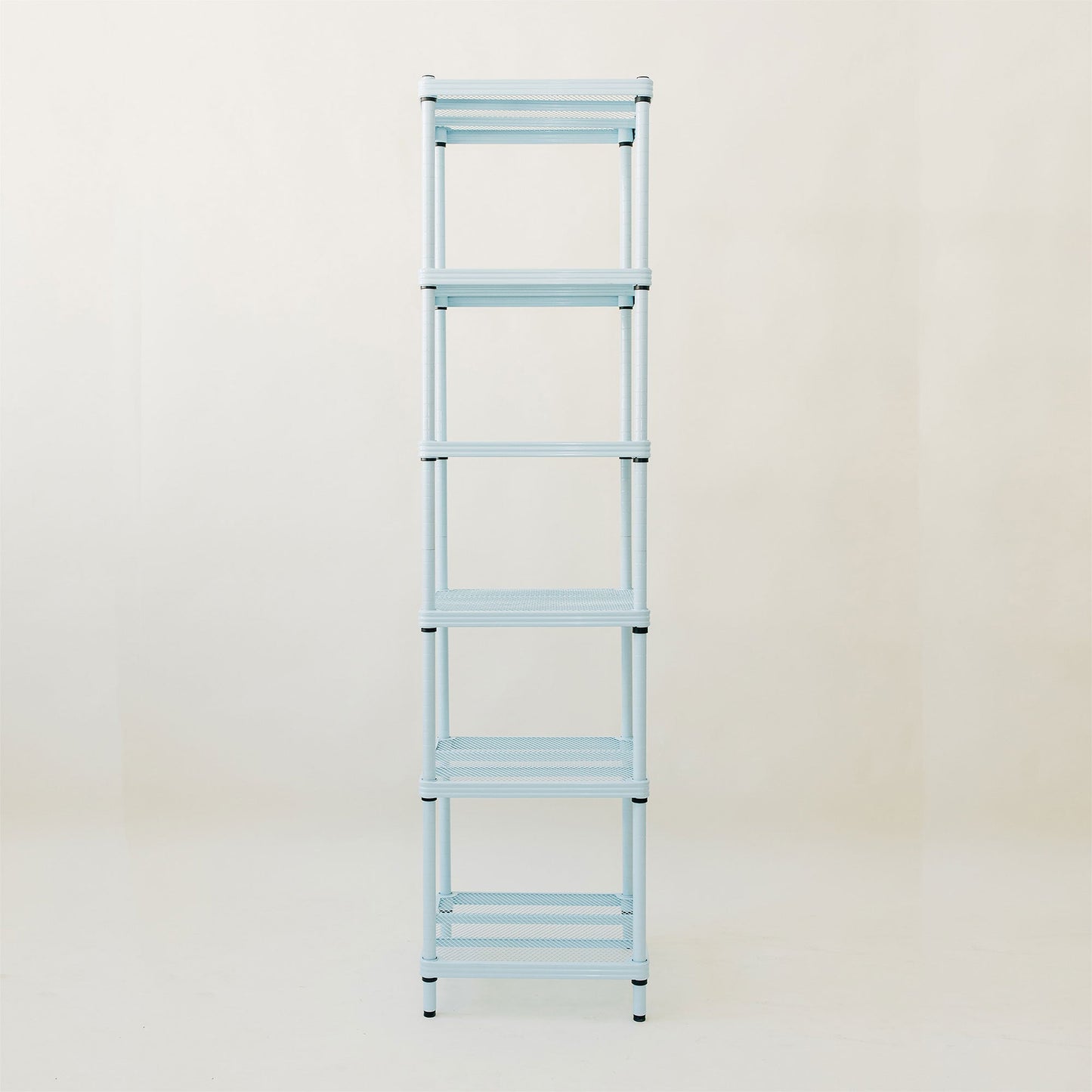 Design Ideas MeshWorks 6 Tier Tower Metal Storage Shelving Unit Rack, Sky Blue