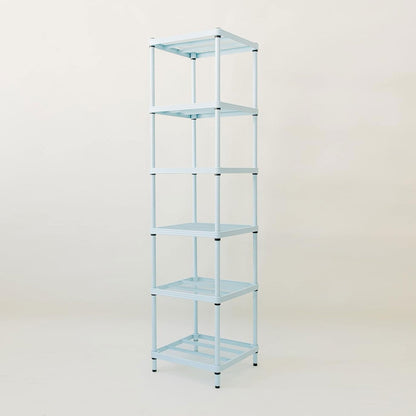 Design Ideas MeshWorks 6 Tier Tower Metal Storage Shelving Unit Rack, Sky Blue