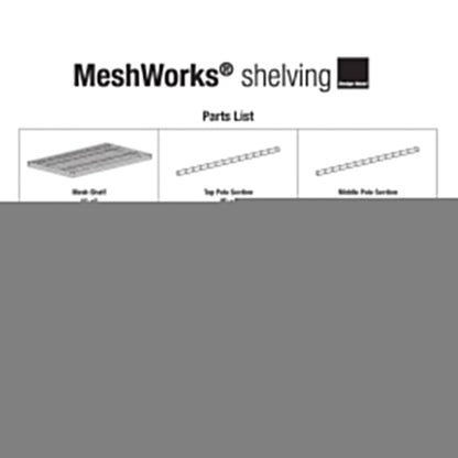 Design Ideas MeshWorks 5 Tier Metal Storage Shelving Unit Rack Bookshelf, Black