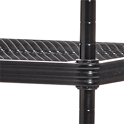 Design Ideas MeshWorks 5 Tier Metal Storage Shelving Unit Rack Bookshelf, Black