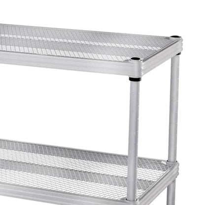 Design Ideas MeshWorks 2 Tier Full-Size Metal Storage Shelving Unit Rack, Silver