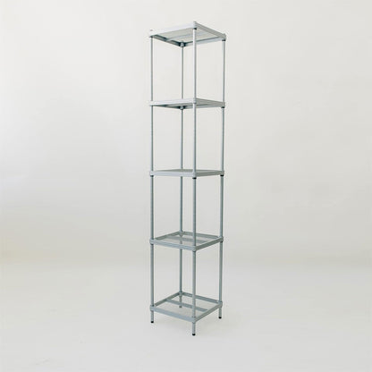 Design Ideas MeshWorks 5 Tier Tower Metal Storage Shelving Unit Rack, Silver