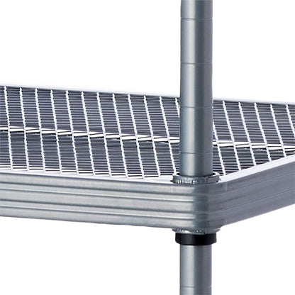 Design Ideas MeshWorks 5 Tier Tower Metal Storage Shelving Unit Rack, Silver