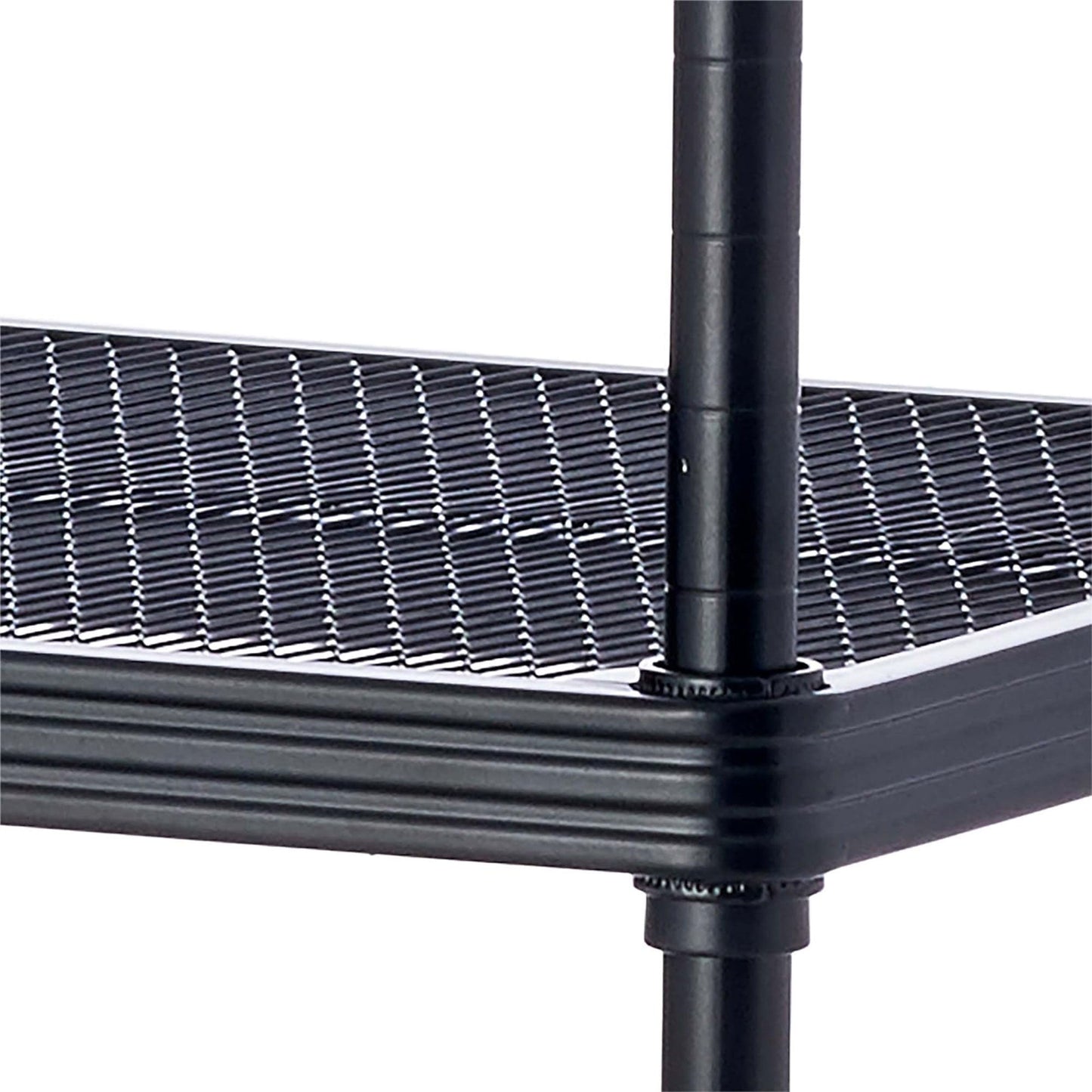 Design Ideas MeshWorks 5 Tier Tower Metal Storage Shelving Unit Rack, Black