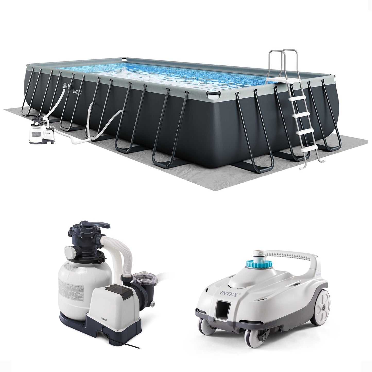Intex ZX100 Auto Pressure Side Pool Cleaner with Ultra XTR Frame Swimming Pool
