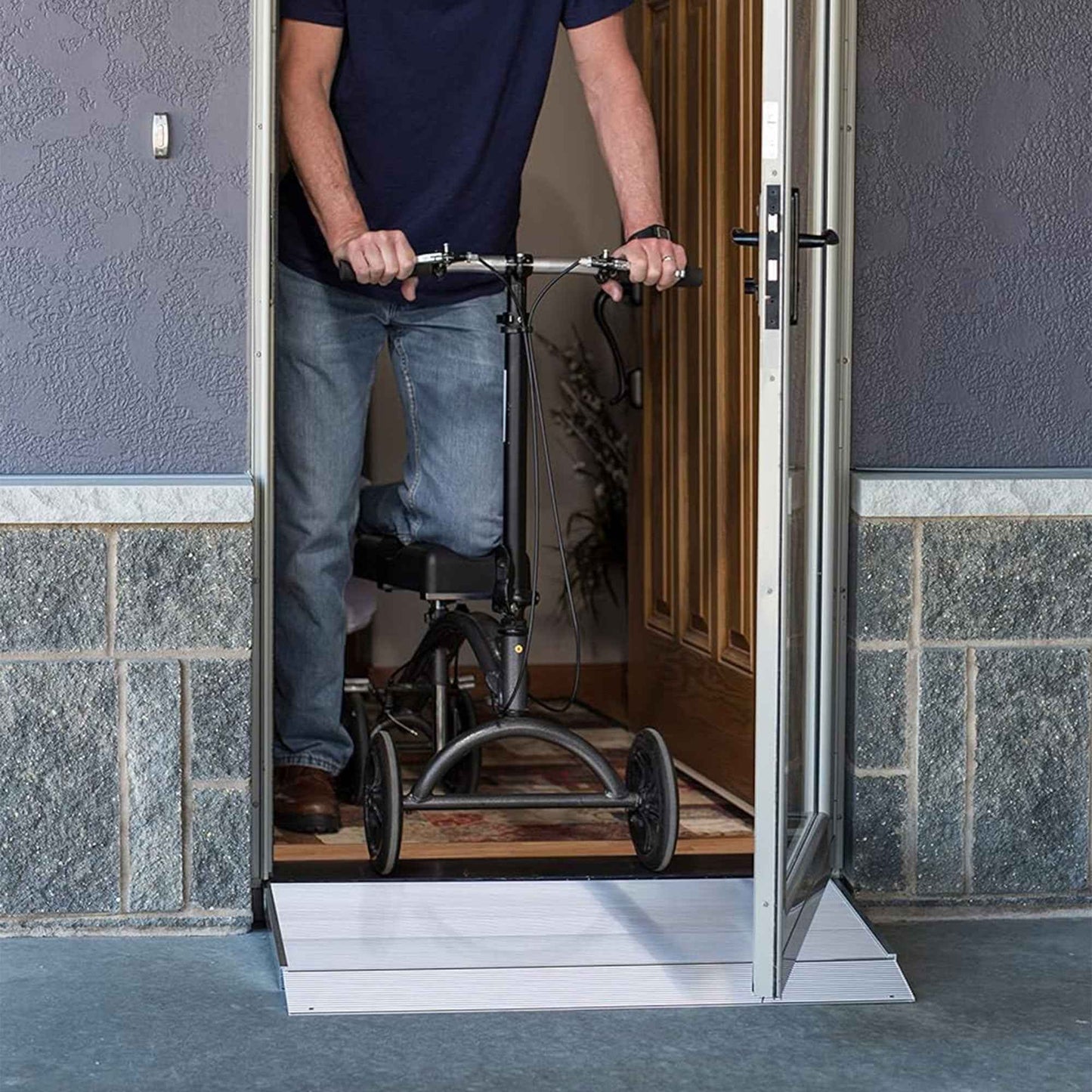 EZ-ACCESS TRANSITIONS 36” Portable Self Supporting Aluminum Angled Entry Ramp