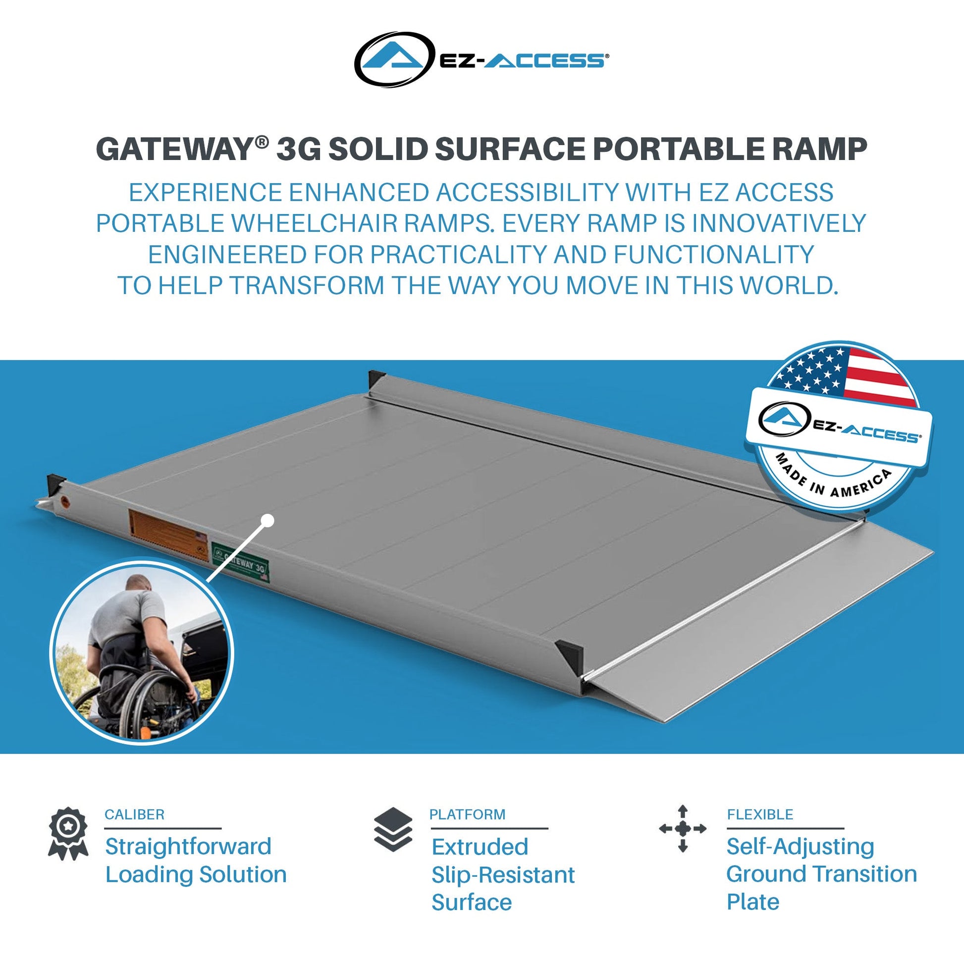 EZ-ACCESS GATEWAY 3G 4 Foot Solid Surface Aluminum Portable Wheelchair Ramp - Find Fresh Goods
