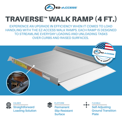 EZ-ACCESS TRAVERSE 4 Foot Walk Ramp w/Textured Surface & Hook/Strap Attachment - Find Fresh Goods