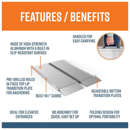 EZ-ACCESS SUITCASE 4’ x 30" Portable Singlefold Ramp for Scooters & Wheelchairs - Find Fresh Goods