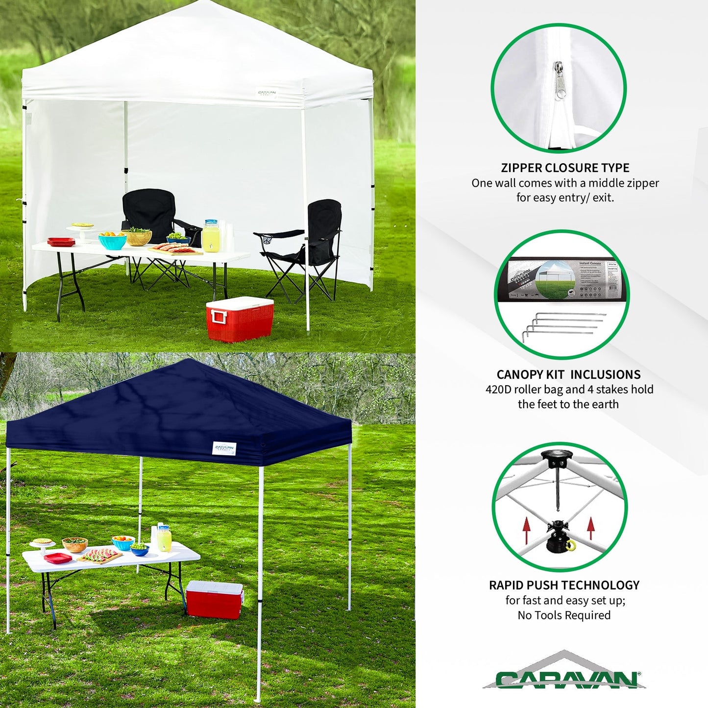 Caravan Canopy V Series 2 Straight Leg Sidewall Kit w/10x10 Instant Canopy Kit