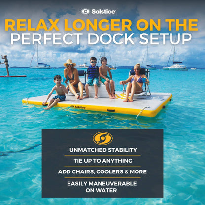 Solstice 10' x 10' Inflatable Floating Dock Rafting Platform with Pump and Bag - Find Fresh Goods