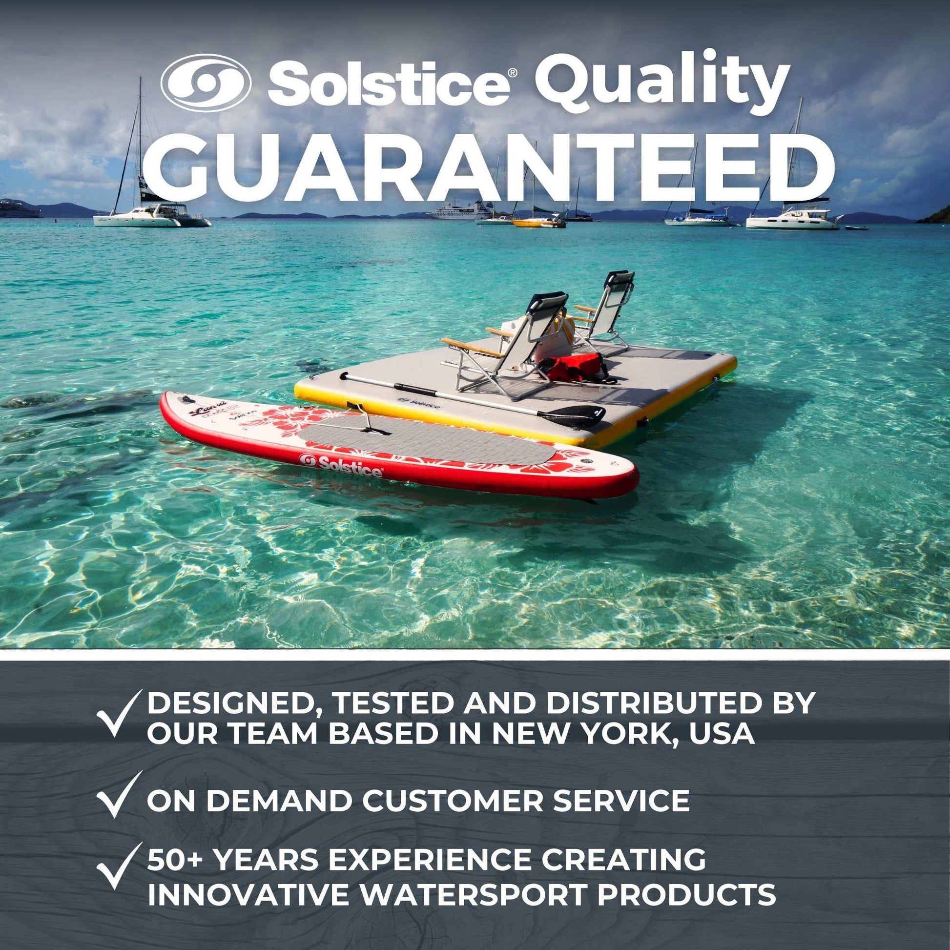 Solstice 10' x 10' Inflatable Floating Dock Rafting Platform with Pump and Bag - Find Fresh Goods