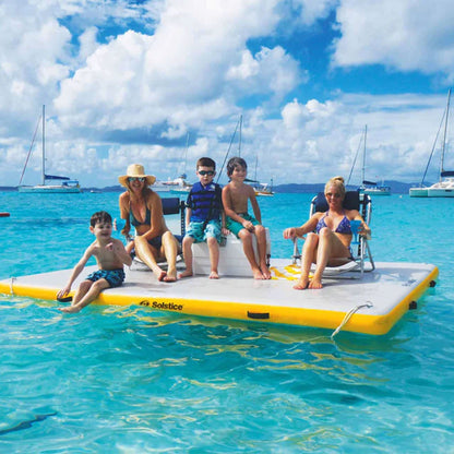 Solstice 10' x 10' Inflatable Floating Dock Rafting Platform with Pump and Bag - Find Fresh Goods