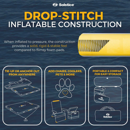 Solstice 10' x 8' Inflatable Floating Dock Rafting Platform with Pump and Bag - Find Fresh Goods