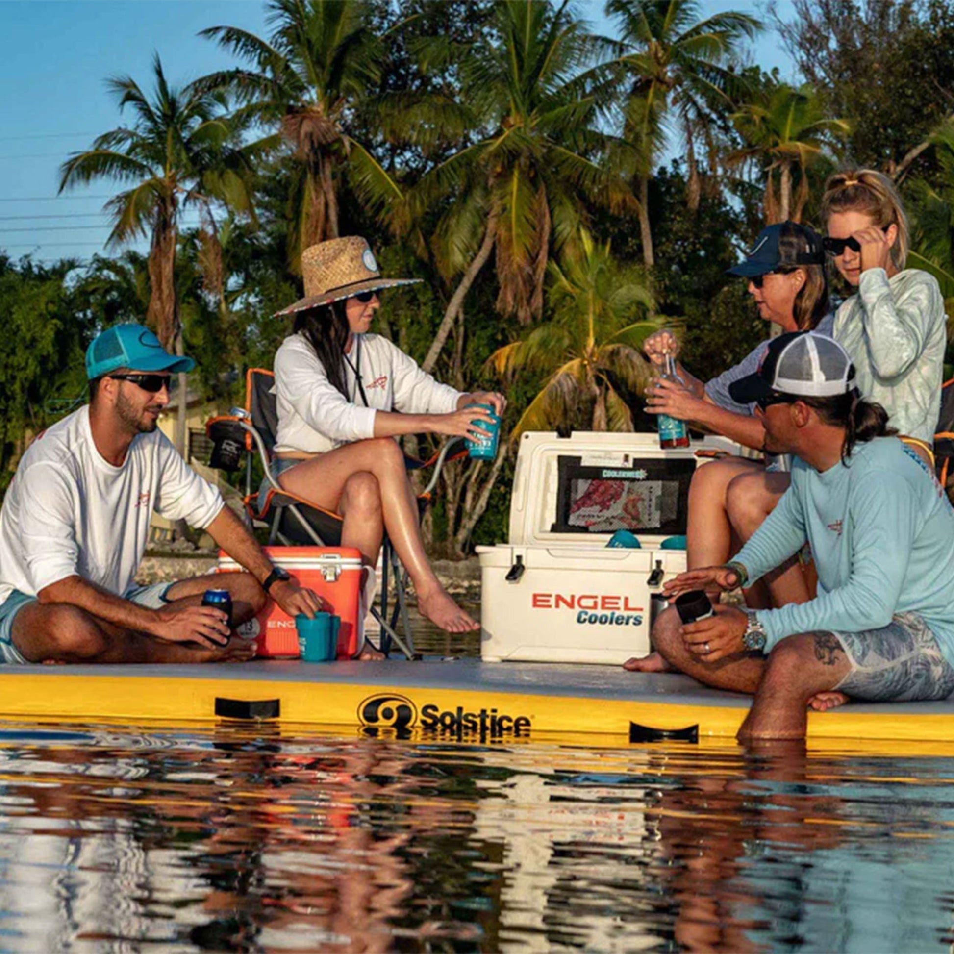 Solstice 10' x 8' Inflatable Floating Dock Rafting Platform with Pump and Bag - Find Fresh Goods