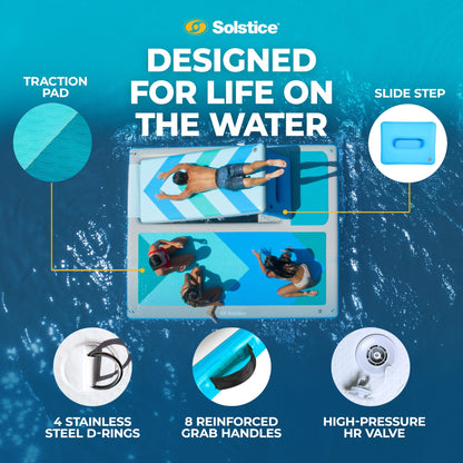 Solstice 10' x 8' Inflatable Convertible Floating Slide Dock with Pump and Bag - Find Fresh Goods