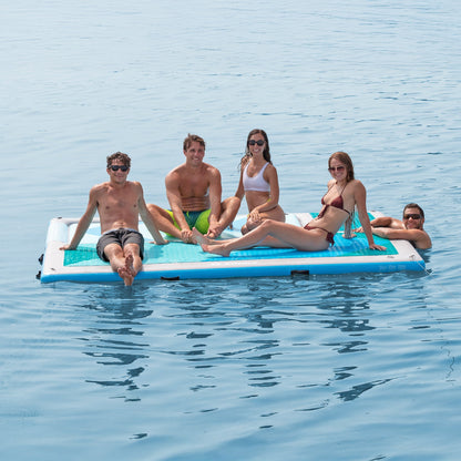Solstice 10' x 8' Inflatable Convertible Floating Slide Dock with Pump and Bag - Find Fresh Goods