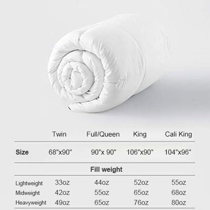 DWR Twin Sized 68 x 90” Breathable Duvet Insert for All Season Bedding, White