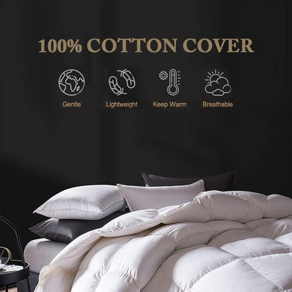 DWR Twin Sized 68 x 90” Breathable Duvet Insert for All Season Bedding, White