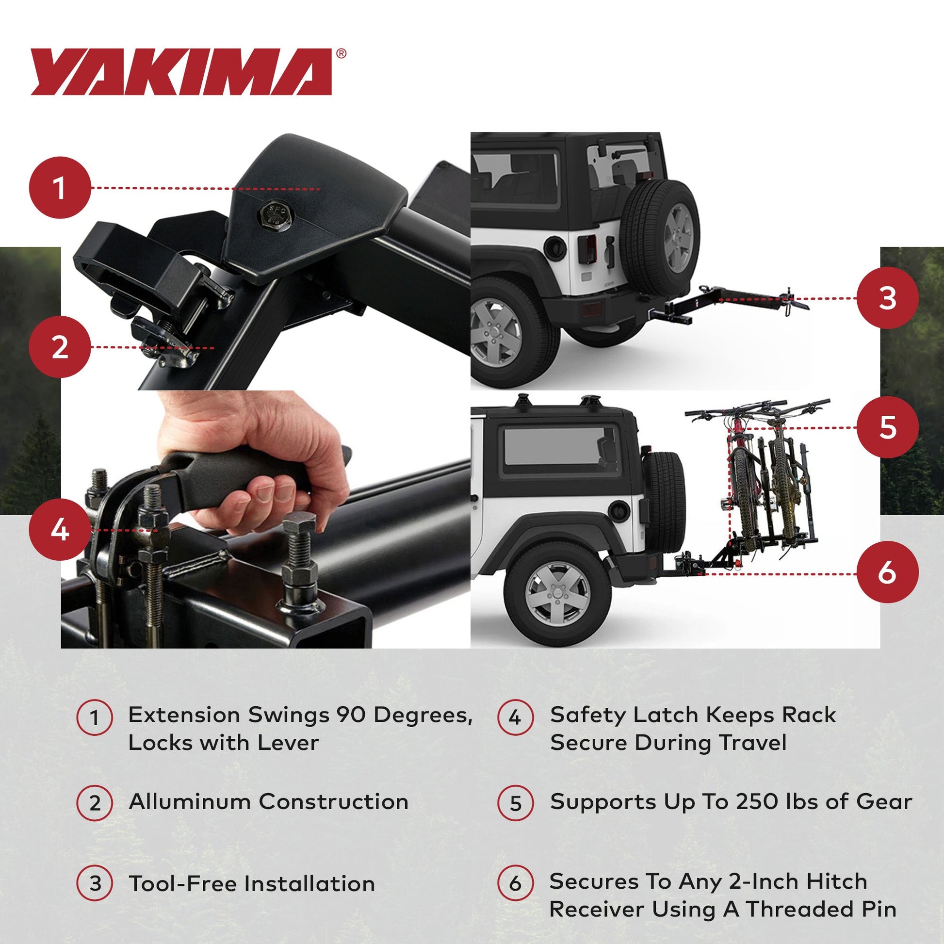 Yakima BackSwing Hitch Rack Swing Away Adapter, Compatible w/HoldUp EVO, Black - Find Fresh Goods