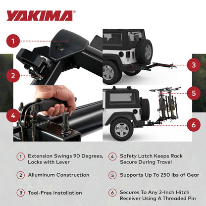 Yakima BackSwing Hitch Rack Swing Away Adapter, Compatible w/HoldUp EVO, Black - Find Fresh Goods