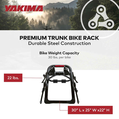 Yakima FullBack 3 Bike Capacity Car Trunk Bike Strap Rack with ZipStrips, Black