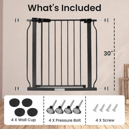 BalanceFrom Walk-Thru Safety Gate for Baby and Pets, 29.1-33.8"W, 30"H, Graphite