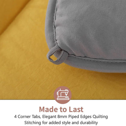 APSMILE Reversible Full/Queen Ultra Soft Microfiber Bed Comforter, Yellow/Gray