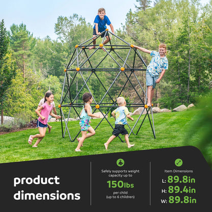 gobaplay SummitPro Climbing Dome, 7.5ft Climber with Rock Climbing Hand Grips