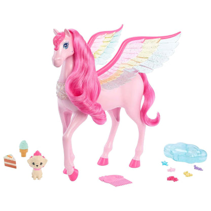 Barbie A Touch of Magic Pegasus Winged Horse and Puppy Toy and Accessories, Pink