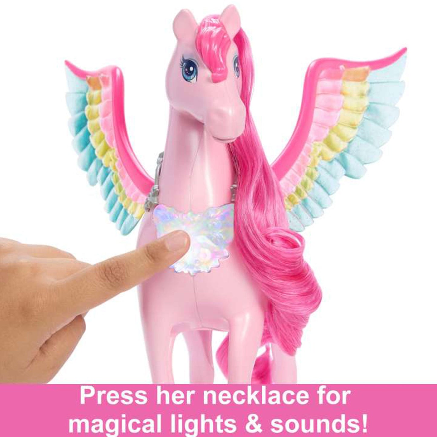 Barbie A Touch of Magic Pegasus Winged Horse and Puppy Toy and Accessories, Pink