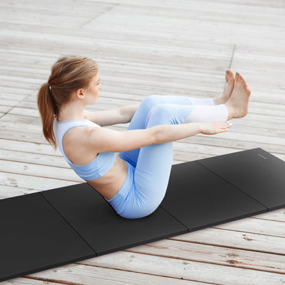 BalanceFrom 4' x 6' x 2" All Purpose Folding Fitness Gymnastics Gym Mat, Black