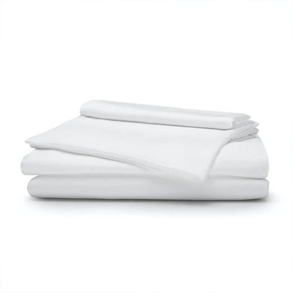 Sleepgram Viscose from Bamboo Twin Bed Sheet Set with 2 Pillowcases, White