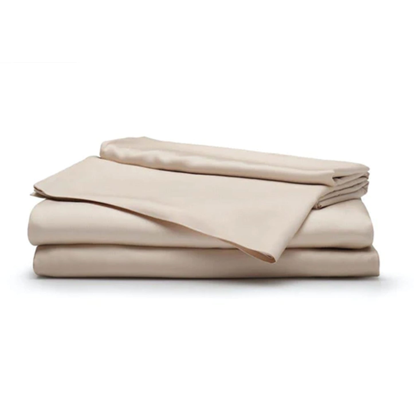 Sleepgram Viscose from Bamboo TwinXL Bed Sheet Set w/2 Pillowcases, Sand