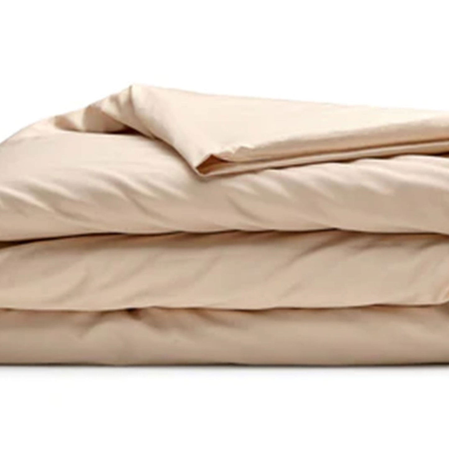 Sleepgram Supima 400 Thread Count Cotton Duvet Cover with Travel Bag, King, Sand