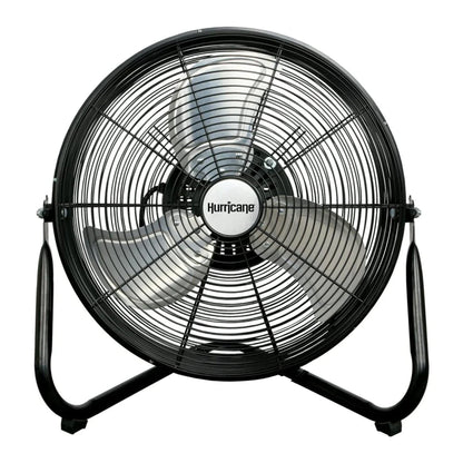 Hurricane Pro Series 16" High Velocity Heavy Duty Metal Orbital Floor Fan, Black