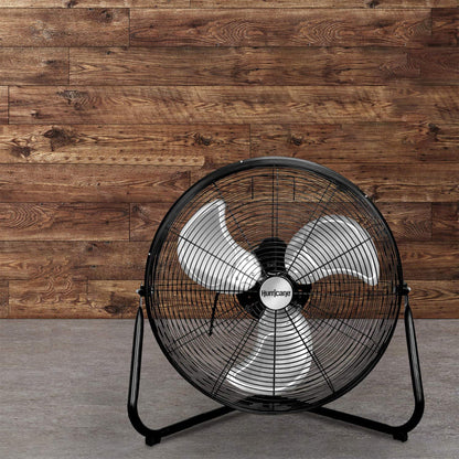 Hurricane Pro Series 16" High Velocity Heavy Duty Metal Orbital Floor Fan, Black
