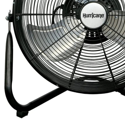Hurricane Pro Series 16" High Velocity Heavy Duty Metal Orbital Floor Fan, Black