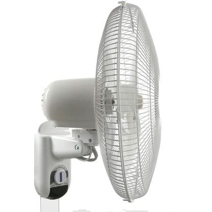 Hurricane Classic 16 Inch 90 Degree Oscillating 3 Speed Wall Mounted Fan, White
