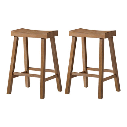 Maven Lane Vincent Wooden Rustic Aesthetic Kitchen Counter Stool, Set of 2