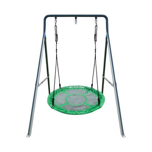 gobaplay Single Swing Set Playground Equipment with 39” Round Platform Saucer