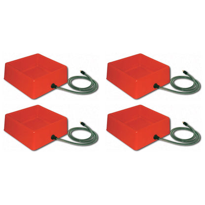 Farm Innovators 1.25 Gallon 60W Electric Heated Pet Water Bowl, Red (4 Pack)