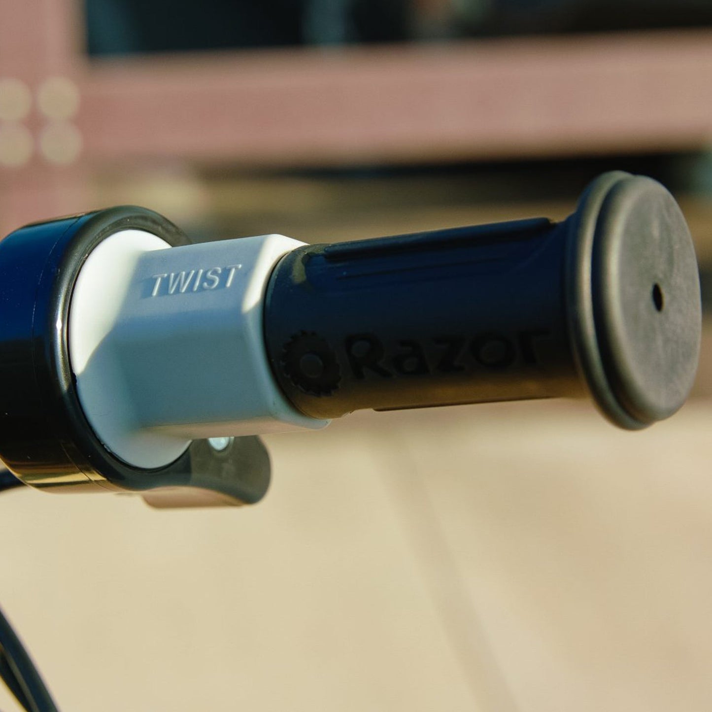 Razor E300S Seated Electric Scooter for Kids, Pneumatic Tires, Seat, White/Blue