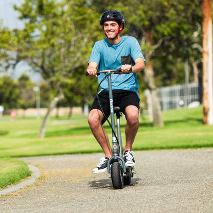 Razor E300S Seated Electric Scooter for Kids, Pneumatic Tires, Seat, Matte Grey