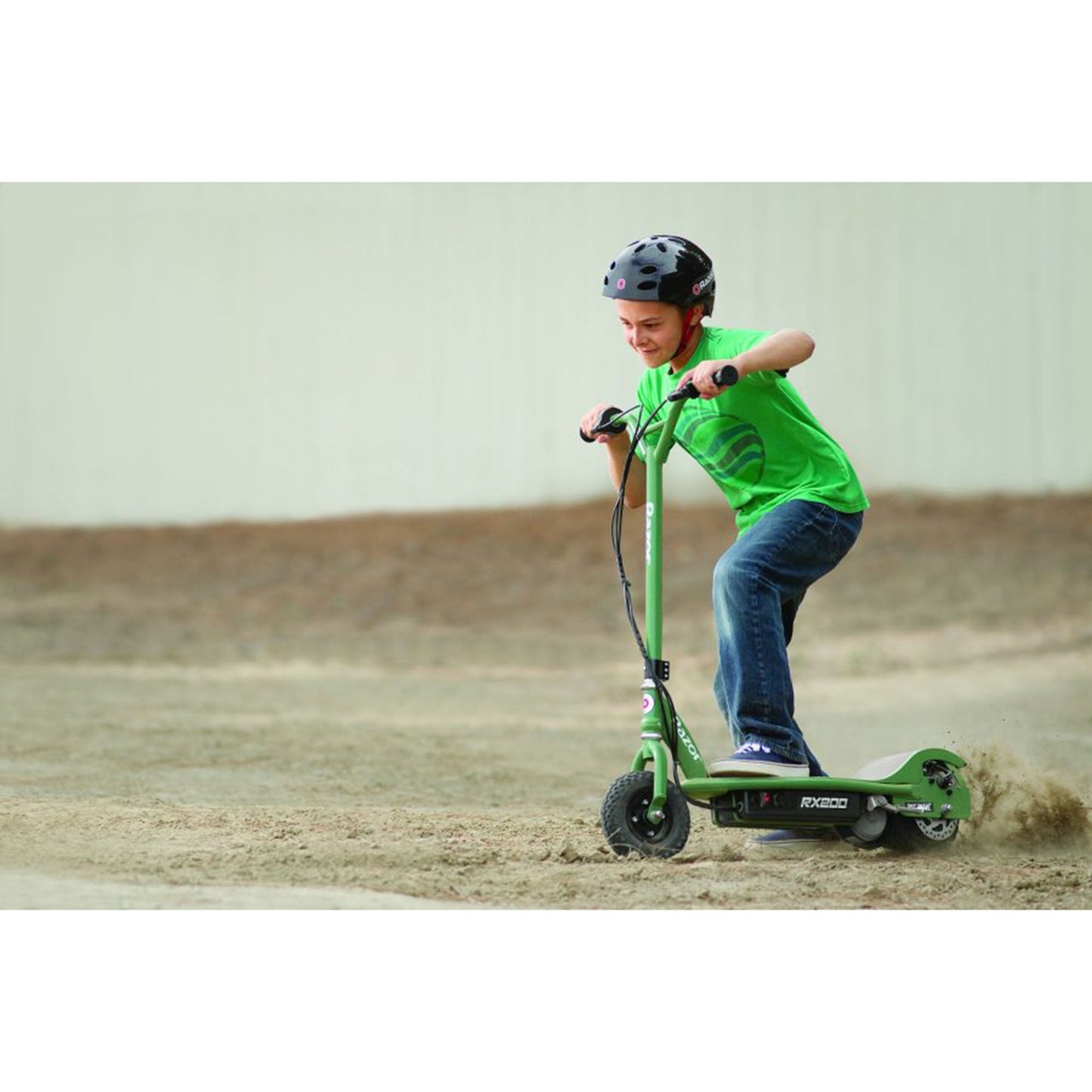 Razor RX200 Electric Off Road Kids Scooter, Rear Wheel Drive, Disc Brakes, Green