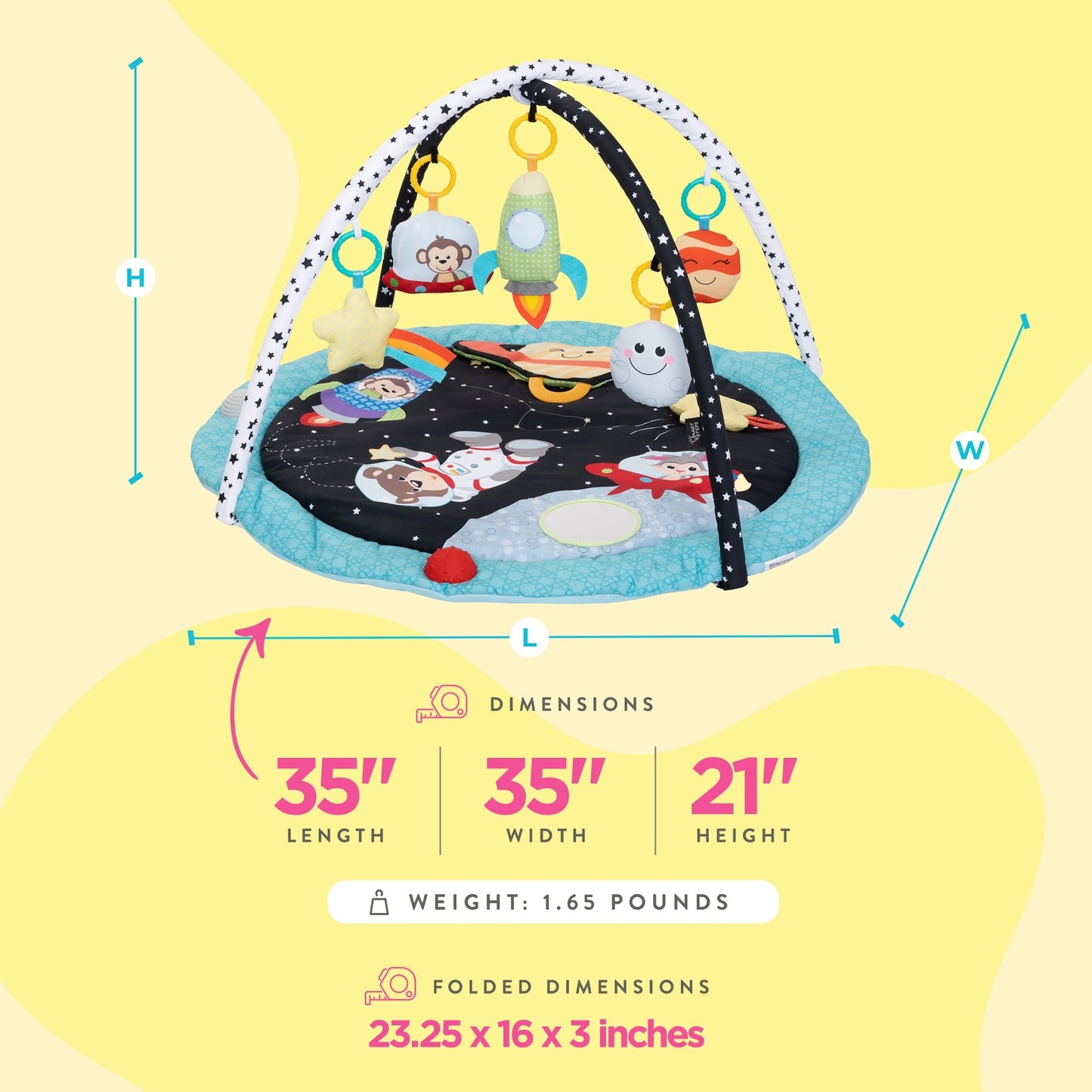 Smart Steps by Baby Trend Sensory Activity Center & Tummy Time Play Mat, Space