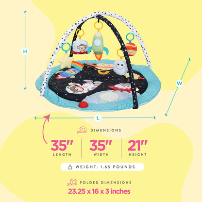 Smart Steps by Baby Trend Sensory Activity Center & Tummy Time Play Mat, Space