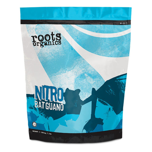Roots Organics Nitro Bat Guano, Nitrogen Fertilizer Powder, 3-Pack, 3Lb Bag Each