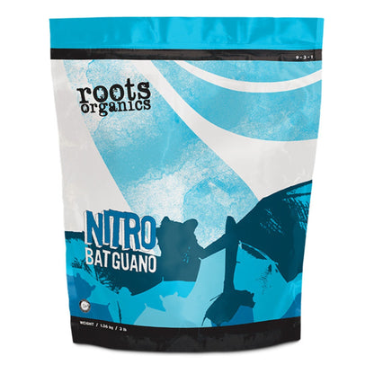 Roots Organics Nitro Bat Guano, Nitrogen Fertilizer Powder, 3-Pack, 3Lb Bag Each